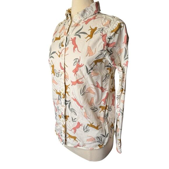 Marine Layer Sahara Cheetah Leopard Button Down Long Sleeve Shirt Women's Small - Picture 3 of 9